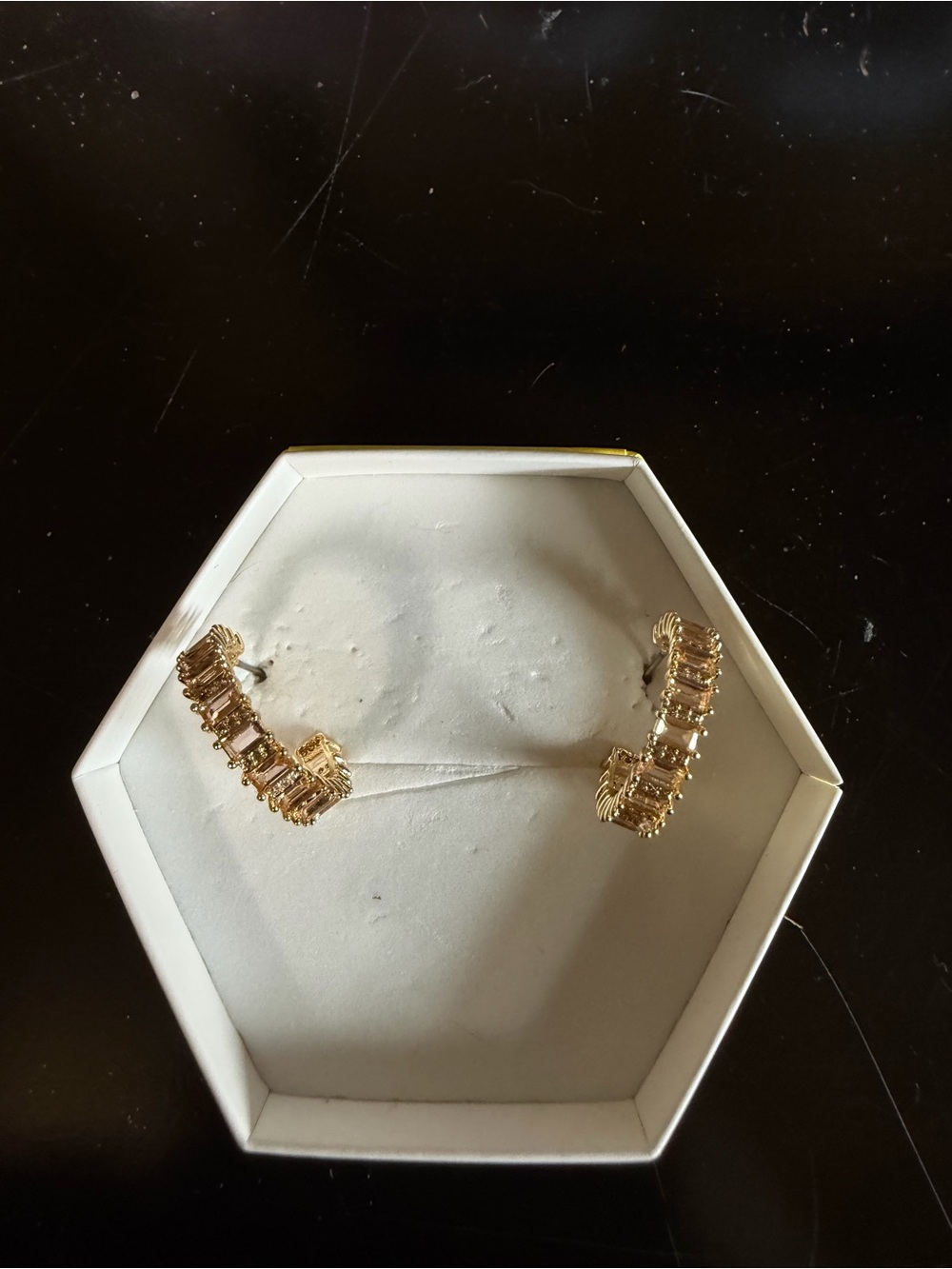 Peach on Gold Hoops
